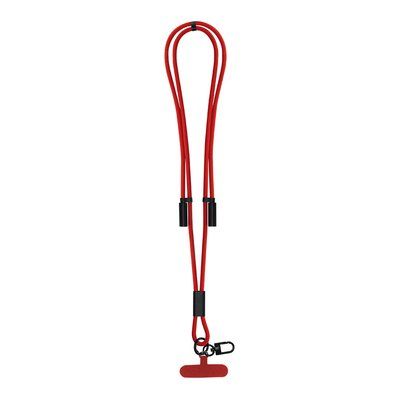 Lanyard con soporte móvil y cable de carga Roj
