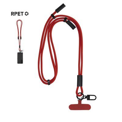 Lanyard con soporte móvil y cable de carga