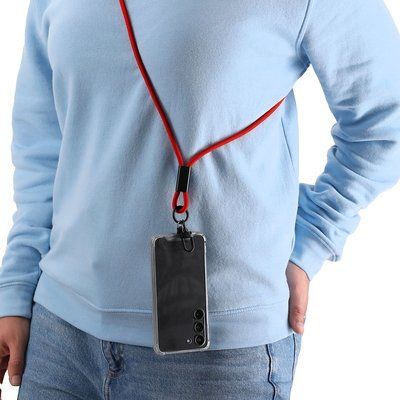 Lanyard con soporte móvil y cable de carga