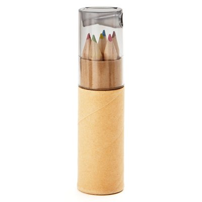 Lápices de Color en Tubo con Sacapuntas Gris Transparente