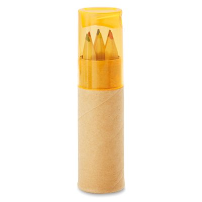 Lápices de Color en Tubo con Sacapuntas Naranja Transparente
