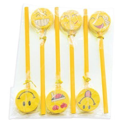 Lápices surtidos emoticonos en pack de 6