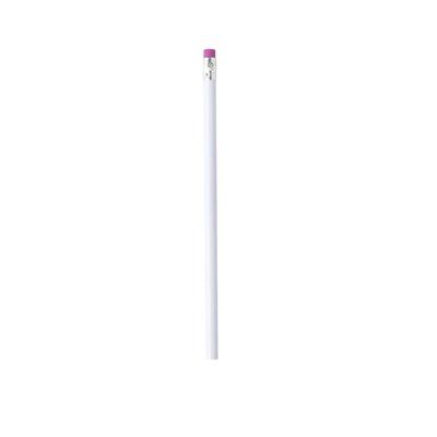 Lápiz de madera blanco con goma de colores Fucsi