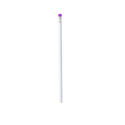 Lápiz de madera blanco con goma de colores Mora