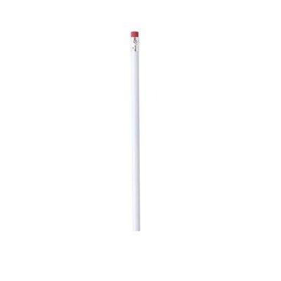 Lápiz de madera blanco con goma de colores Roj