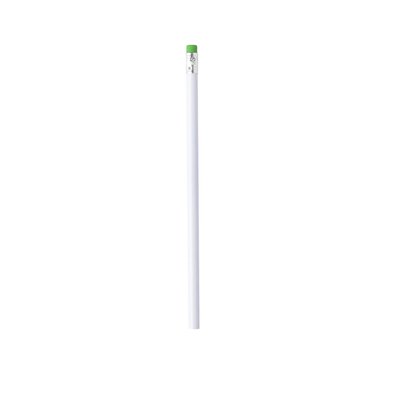 Lápiz de madera blanco con goma de colores