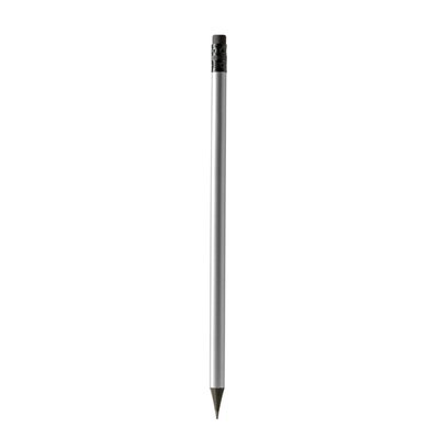 Lápiz de madera negra con goma Plata