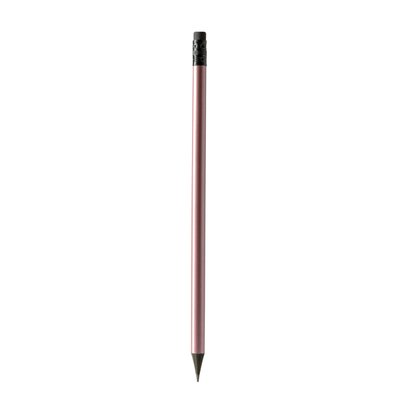 Lápiz de madera negra con goma Rosa