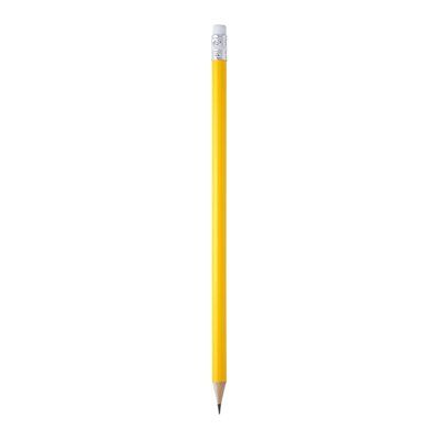 Lápiz de madera redondo con goma Amarillo