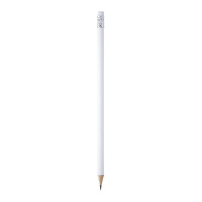 Lápiz de madera redondo con goma Blanco
