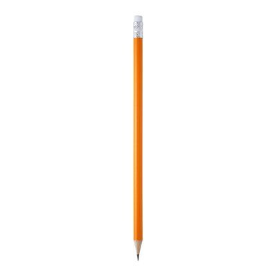 Lápiz de madera redondo con goma Naranja