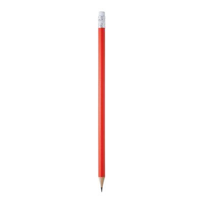 Lápiz de madera redondo con goma Rojo