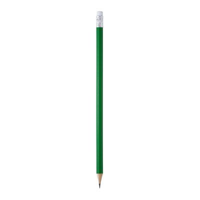 Lápiz de madera redondo con goma Verde Helecho