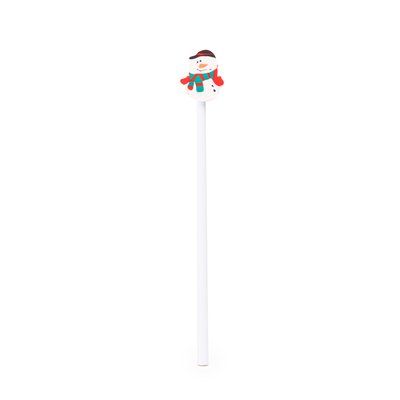 Lápiz navideño de madera MUÑECO DE NIEVE Talla Única Adulto