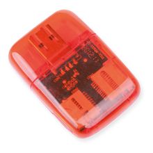 Lector Tarjetas SD/Mini/Micro USB 2.0 Rojo