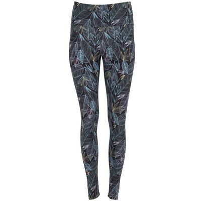 Leggings deportivos estampados Hoja Negro M