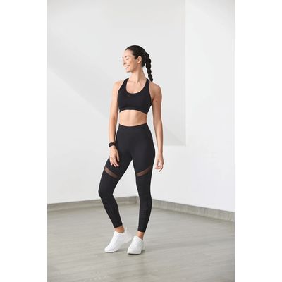 Leggings con paneles de malla Black Xs