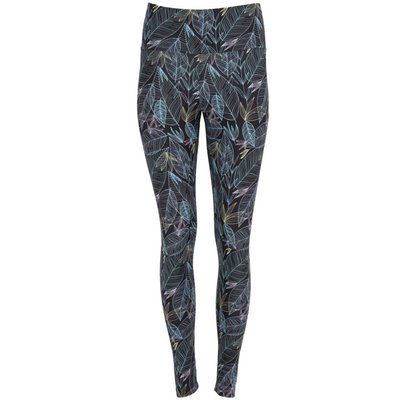 Leggings deportivos estampados Hoja Negro M