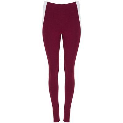 Leggings deportivos de mujer Borgoña/Blanco 8