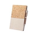 Libreta ecológica de algodón y corcho con bolígrafo 14,5x22 cm
