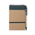 Libreta ecológica y boli de cartón reciclado 9,7x14,4 cm Ver