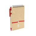 Libreta ecológica y boli de cartón reciclado 9,7x14,4 cm