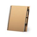 Libreta ecológica de cartón reciclado y boli a juego 17,5x21 cm