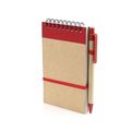 Libreta ecológica y boli de cartón reciclado 9,7x14,4 cm