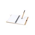 Libreta reciclada con notas adhesivas y bolígrafo