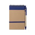 Libreta ecológica y boli de cartón reciclado 9,7x14,4 cm Azul