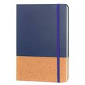 Libreta A5 PU y Corcho 96H Lisas Azul
