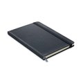 Libreta A5 con Cuero Reciclado y Portabolígrafos Negro