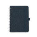 Libreta A5 de doble espiral y banda elástica Denim Vigore
