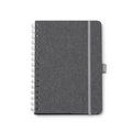 Libreta A5 de doble espiral y banda elástica Gris Vigore
