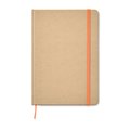 Libreta A5 Eco con Marcapáginas y Elástico de Color Naranja