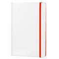 Libreta A5 PU Blanca con Goma Color Rojo