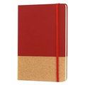 Libreta A5 PU y Corcho 96H Lisas Rojo