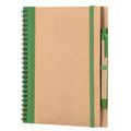 Libreta A5 Reciclada con Bolígrafo Verde Cesped