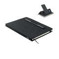 Libreta A5 con soporte para teléfono Negro