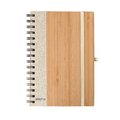 Libreta de bambú con anillas y cierre elástico Natu