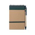 Libreta ecológica y boli de cartón reciclado 9,7x14,4 cm Ver