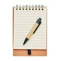 Libreta ecológica con bolígrafo y adhesivos marcadores 13 x 9 cm
