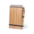 Libreta ecológica de bolsillo de bambú con bolígrafo 10x15 cm