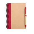 Libreta de Papel Reciclado con Boli Eco Rojo