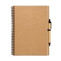 Libreta de papel reciclado con bolígrafo biodegradable 26x19 cm Beig