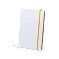 Libreta rígida blanca y cierre elástico de varios colores 14,7 x 21 cm Amarillo
