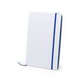 Libreta rígida blanca y cierre elástico de varios colores 14,7 x 21 cm Azul