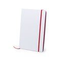 Libreta rígida blanca y cierre elástico de varios colores 14,7 x 21 cm Roj