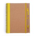 Libreta con tapa rígida, espiral y bolígrafo Amarillo Talla Única Adulto