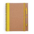 Libreta con tapa rígida, espiral y bolígrafo Amarillo